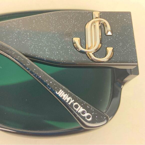 NWT * JIMMY CHOO Polarized Square Black Sunglasses - Picture 10 of 16